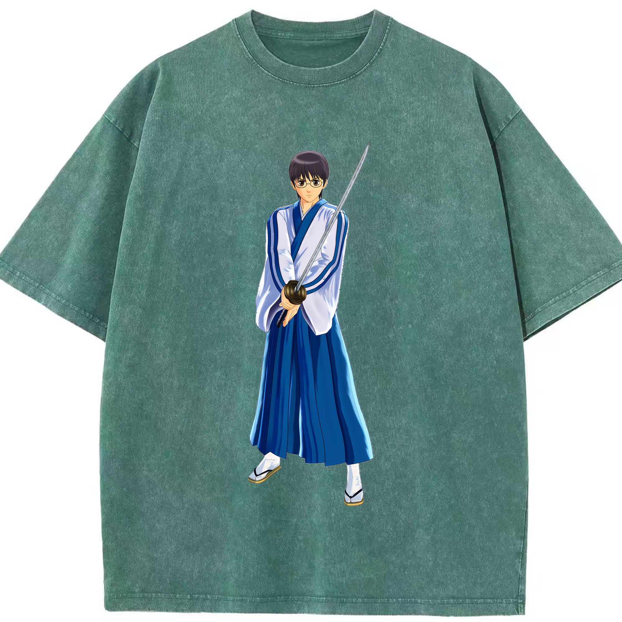 （画像用） ぎんたま 坂田銀時（さかたぎんとき） 神楽 志村新八（しむら しんぱち） GINTAMA Sakata Gintoki Kagura Shimura Shinpachi 綿100% ヴィンテージ風 半袖Tシャツ（フロントプリント）
